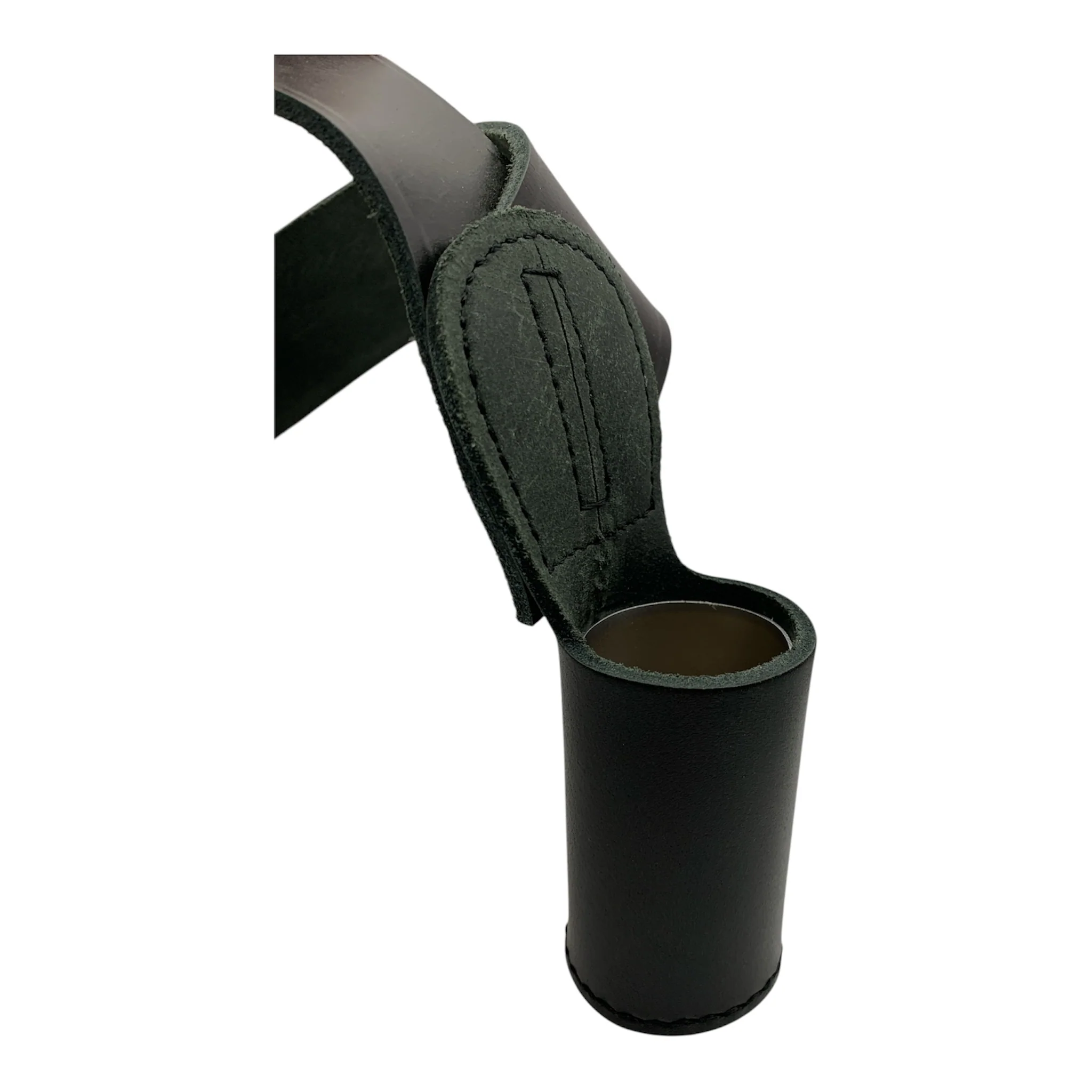 2" Colour Belt- Black Leather- Adjustable Buckle- Chrome Fittings-Left Hip - Image 3