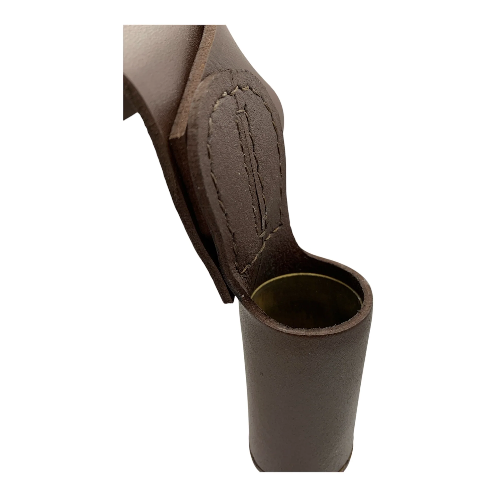 2" Colour Belt- Brown Leather- Adjustable Buckle- Brass Fittings-Left Hip - Image 3
