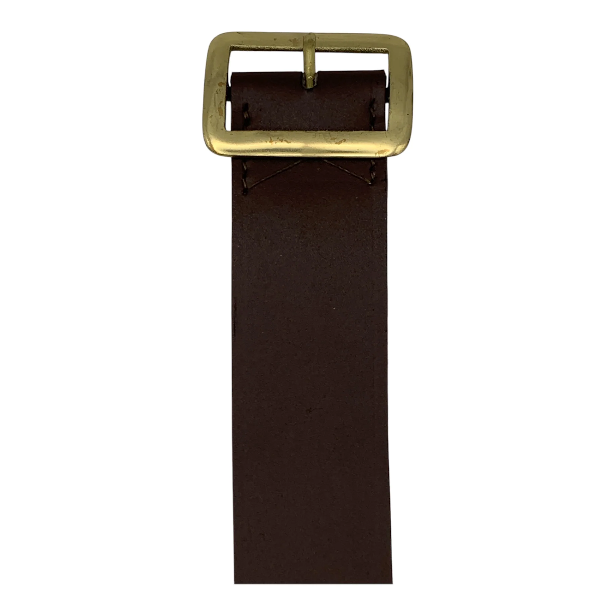 2" Colour Belt- Brown Leather- Adjustable Buckle- Brass Fittings-Left Hip - Image 4