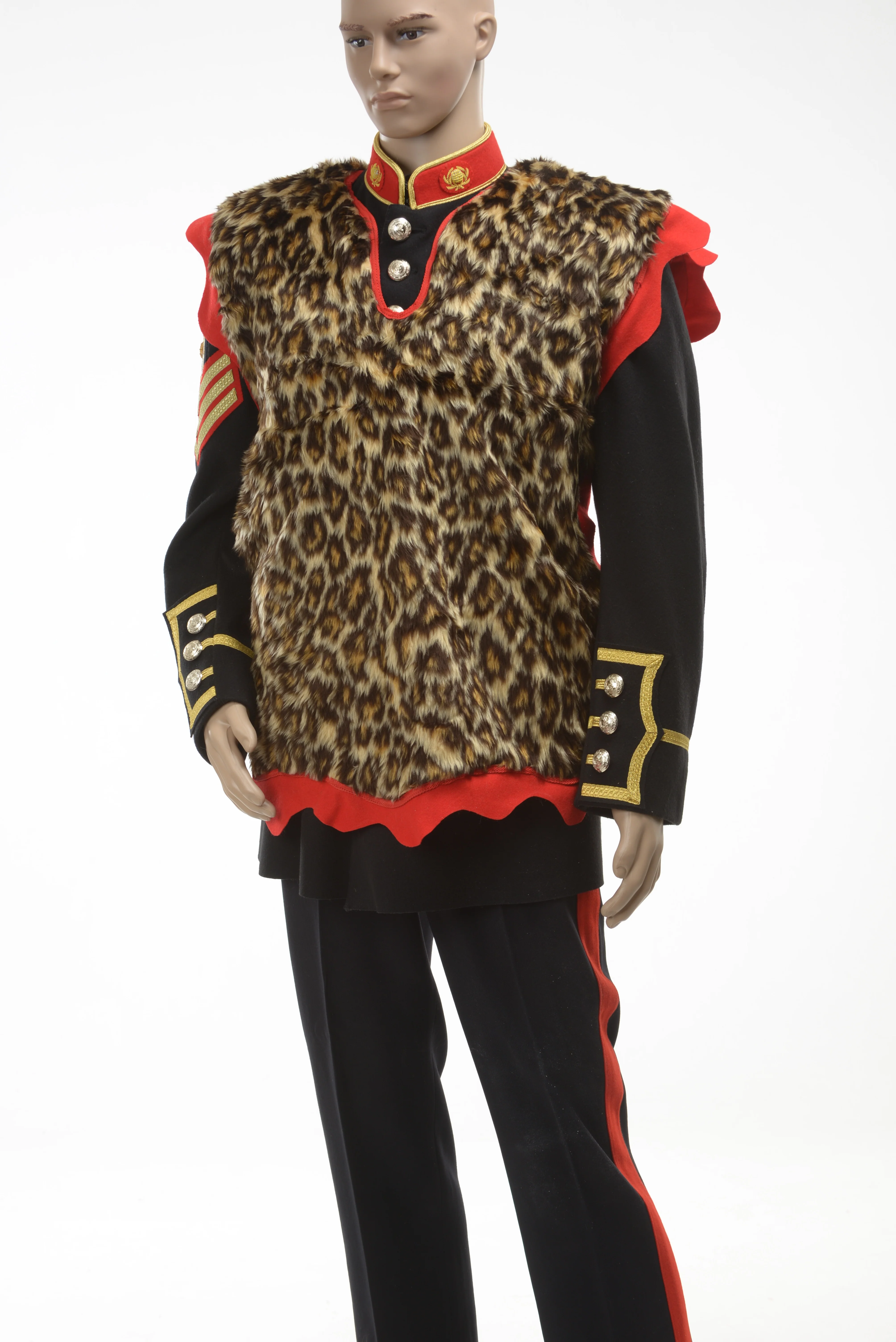 Apron Body Only Imitation Leopard Scarlet Backing, Consists of the Body only (no Head or Legs). - Image 2
