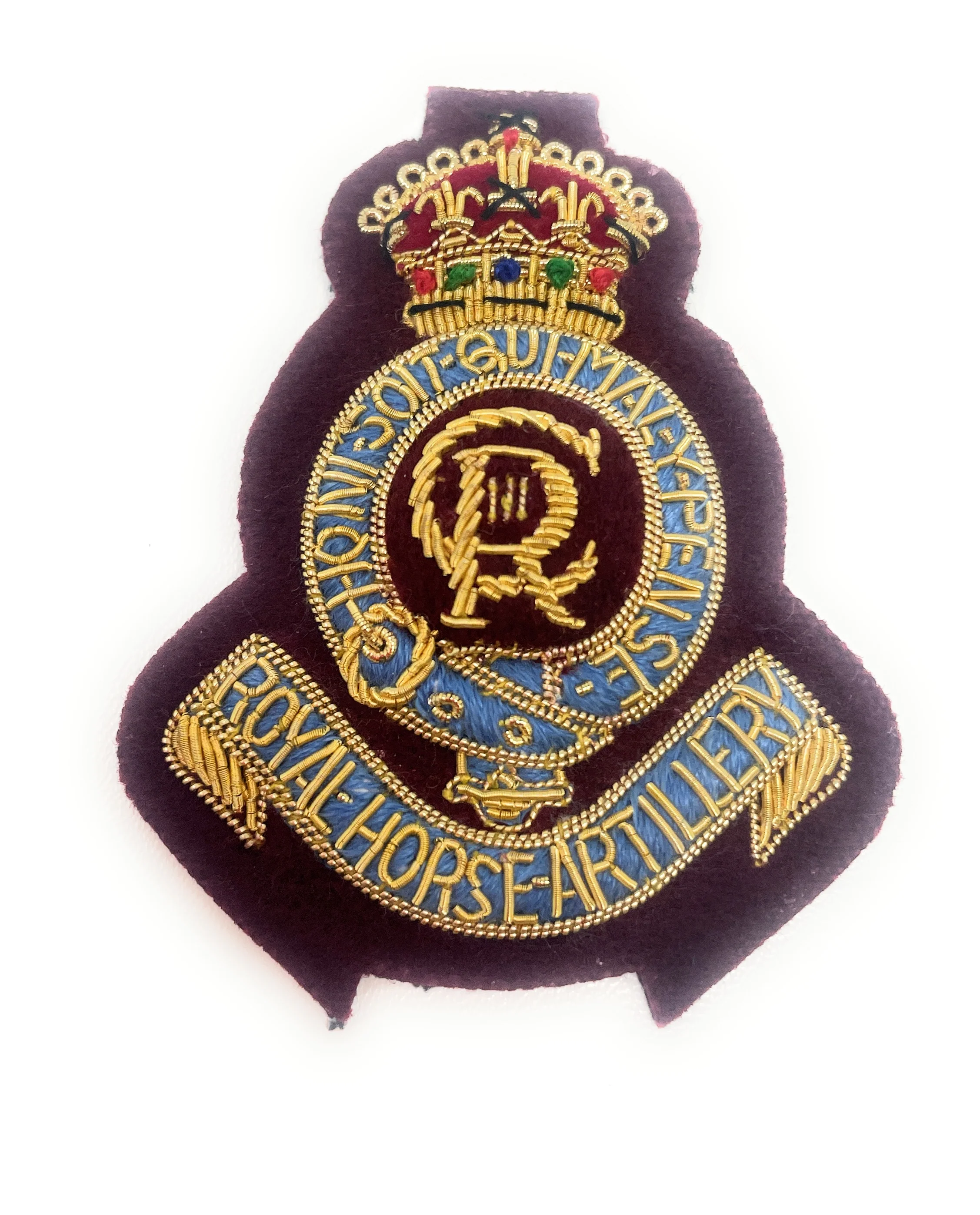 Beret Badge - 7th Royal Horse Artillery - Maroon - Tudor