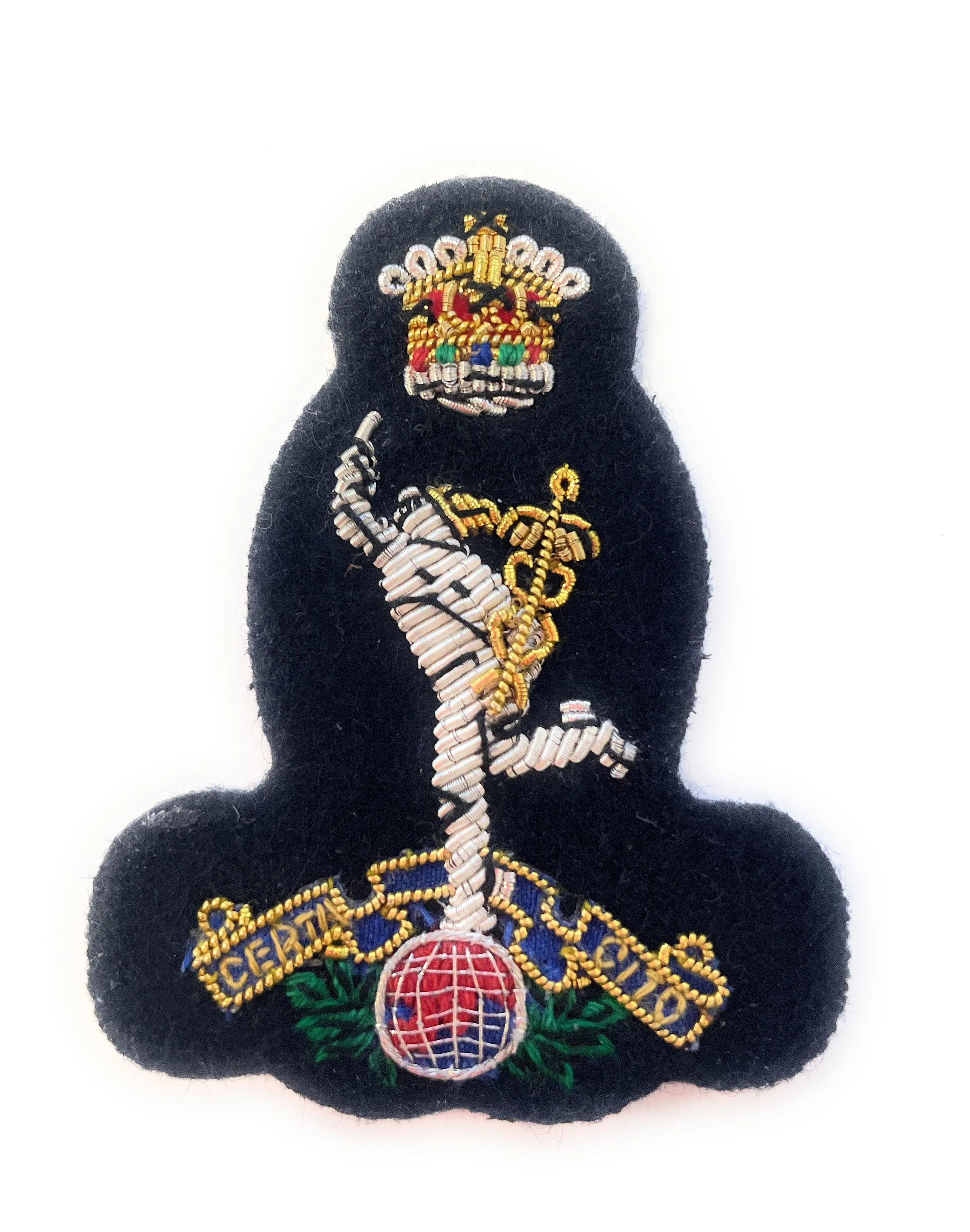 Beret Badge B/W Officers Royal Sig - Navy - Tudor Crown