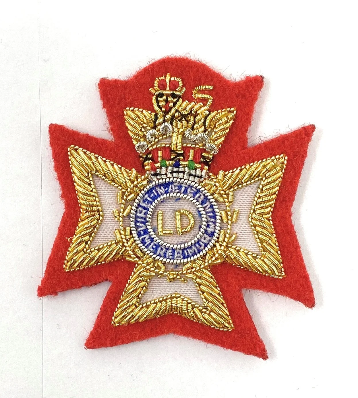 Beret Badge - Officers - Light Dragoons - B/W - Tudor Crown