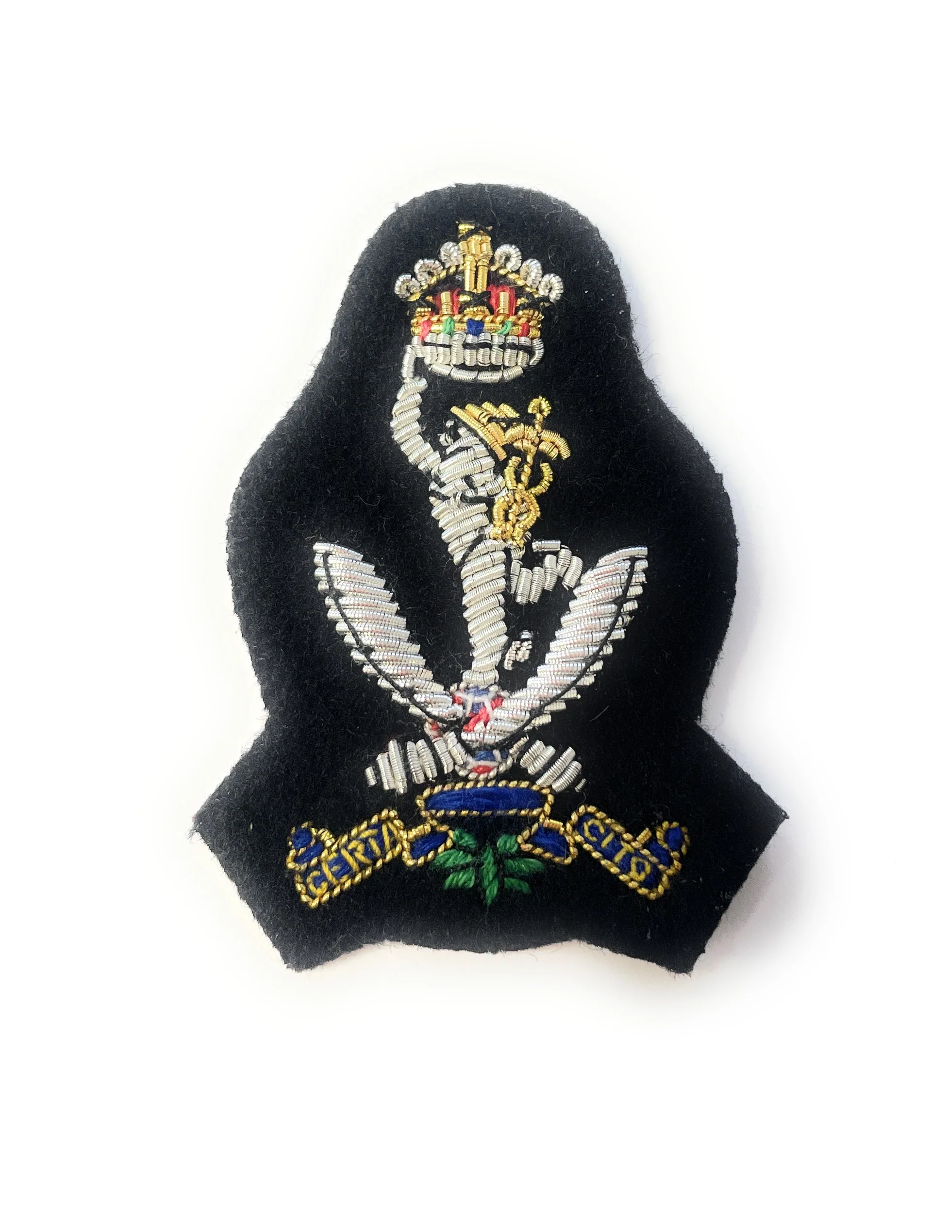 Beret Badge - Officers -Queen's Gurkha Signals - Navy Backing - Tudor Crown - Image 2