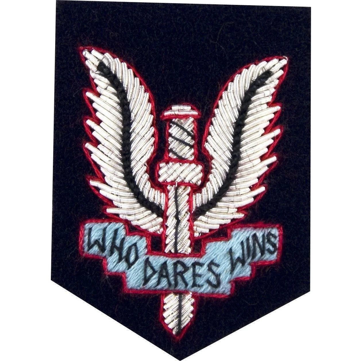 Beret Badge - SAS Officers - B/W on Navy Backing