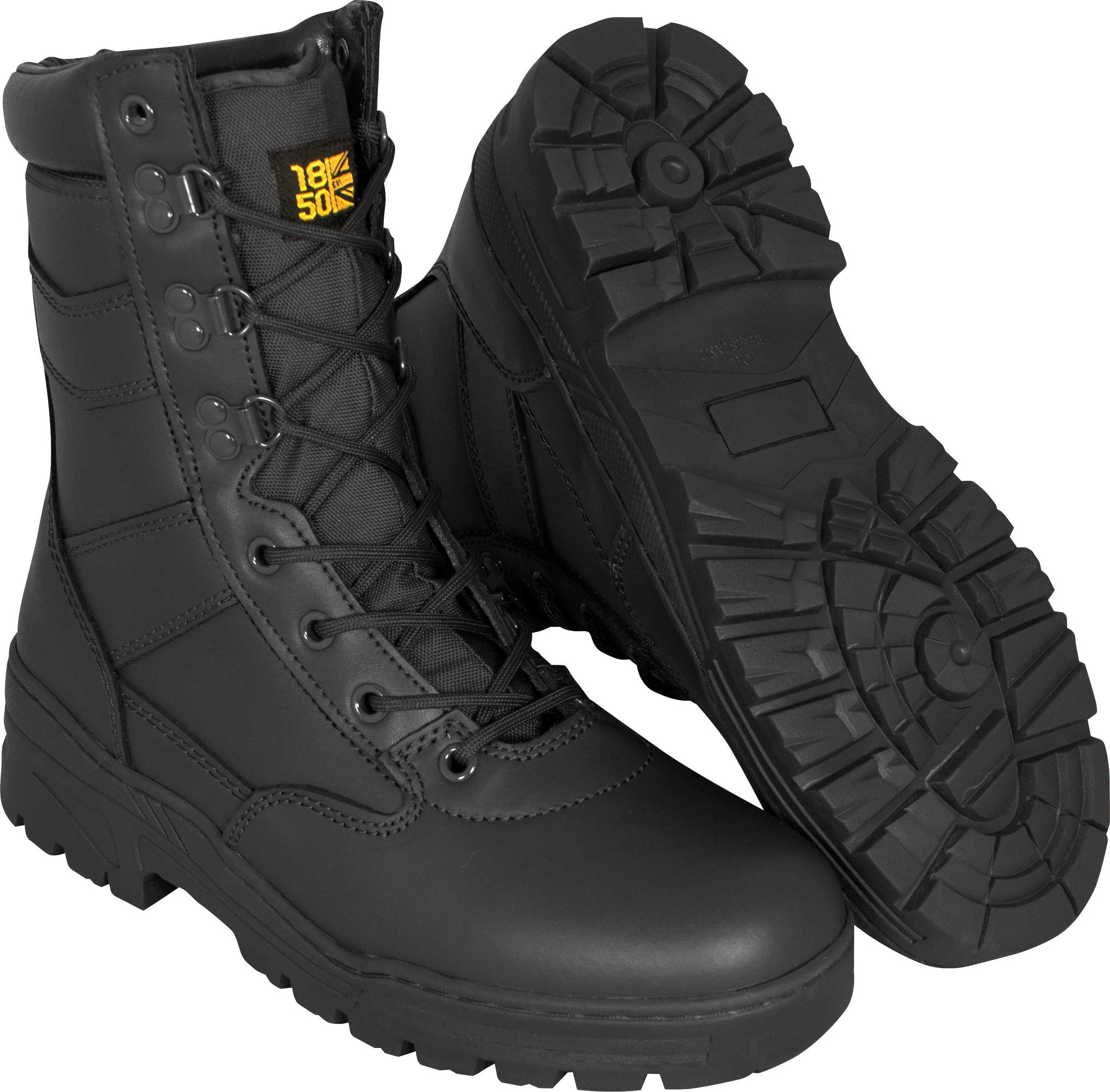 1850 - Cadet Full Leather Patrol Boot - Black - Image 5