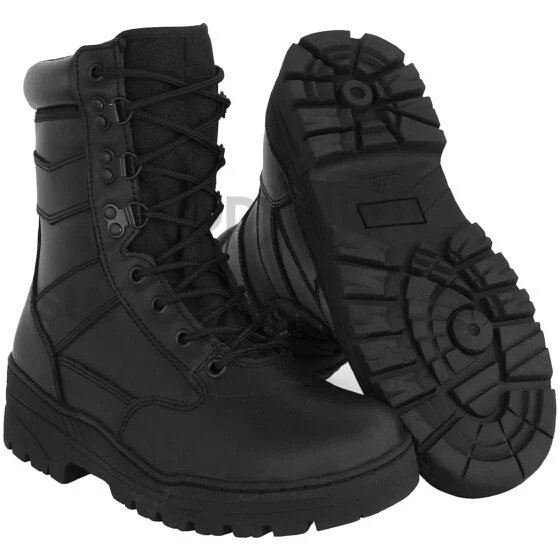 1850 - Cadet Full Leather Patrol Boot - Black - Image 9