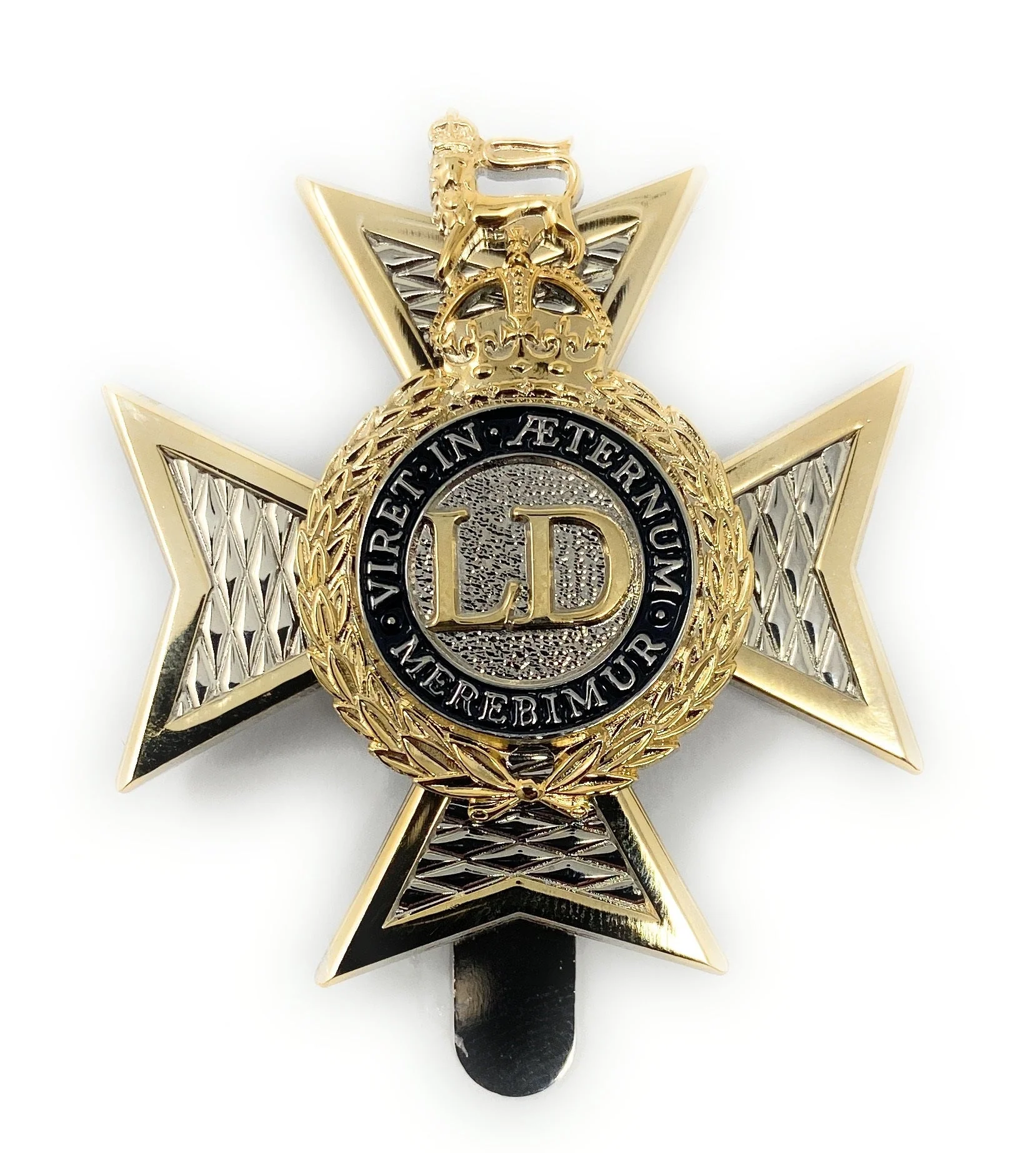 Cap Badge - Light Dragoons - O/R - V-Hook
