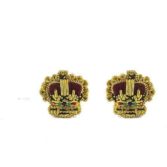Embroidered Rank Crowns - Gold - 3/8 inch  - Pairs - Image 2