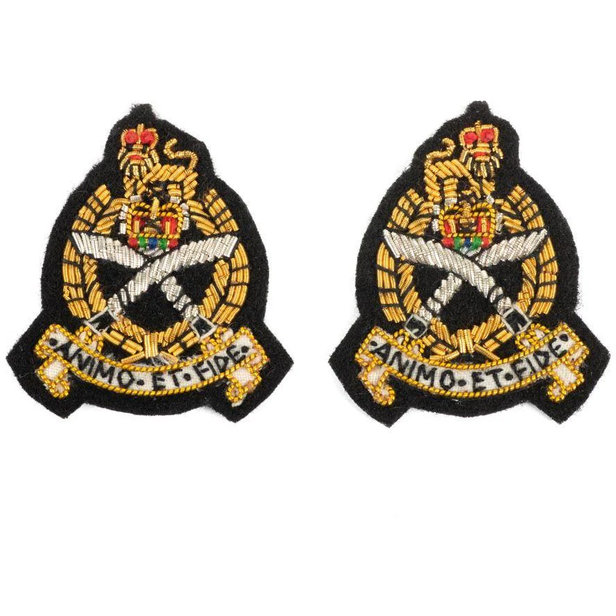 GSPS-Mess Dress Collar Badges - Black Ground