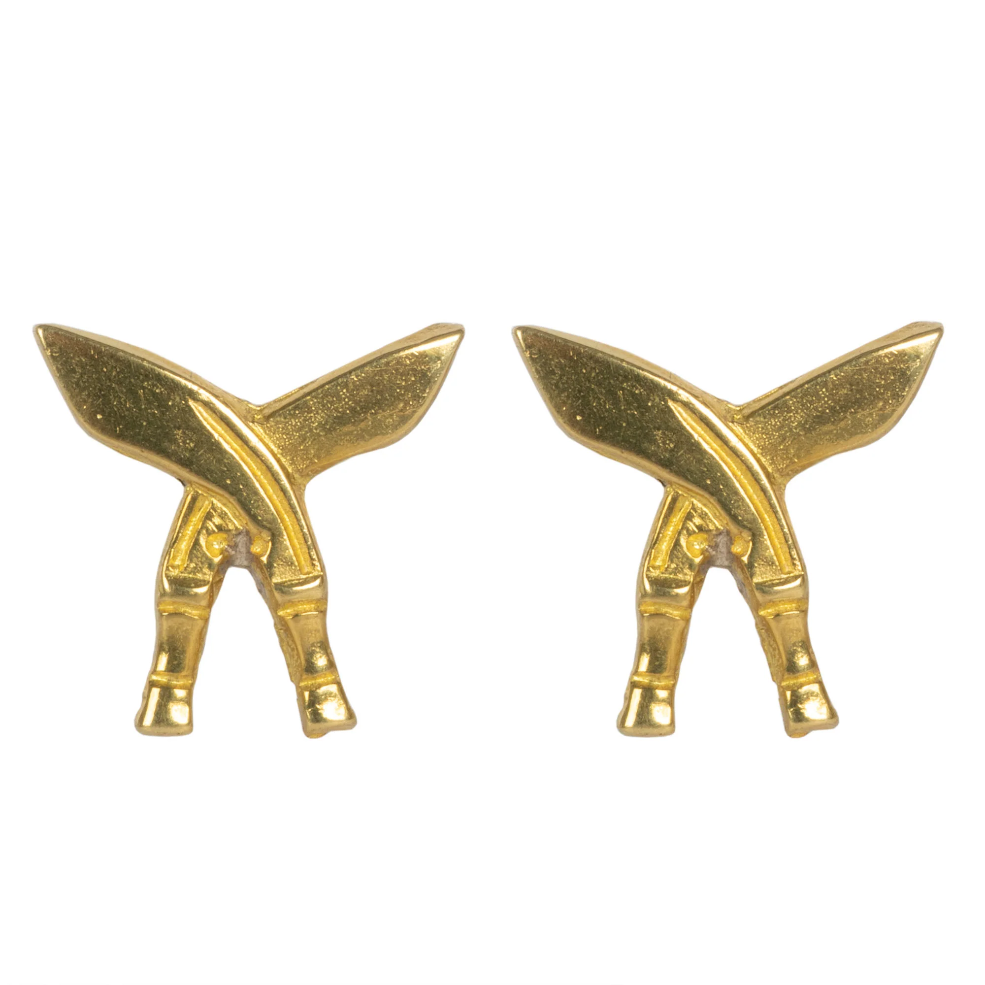 KRH - Khukris - Officer's Arm Badge - Brass - Pair