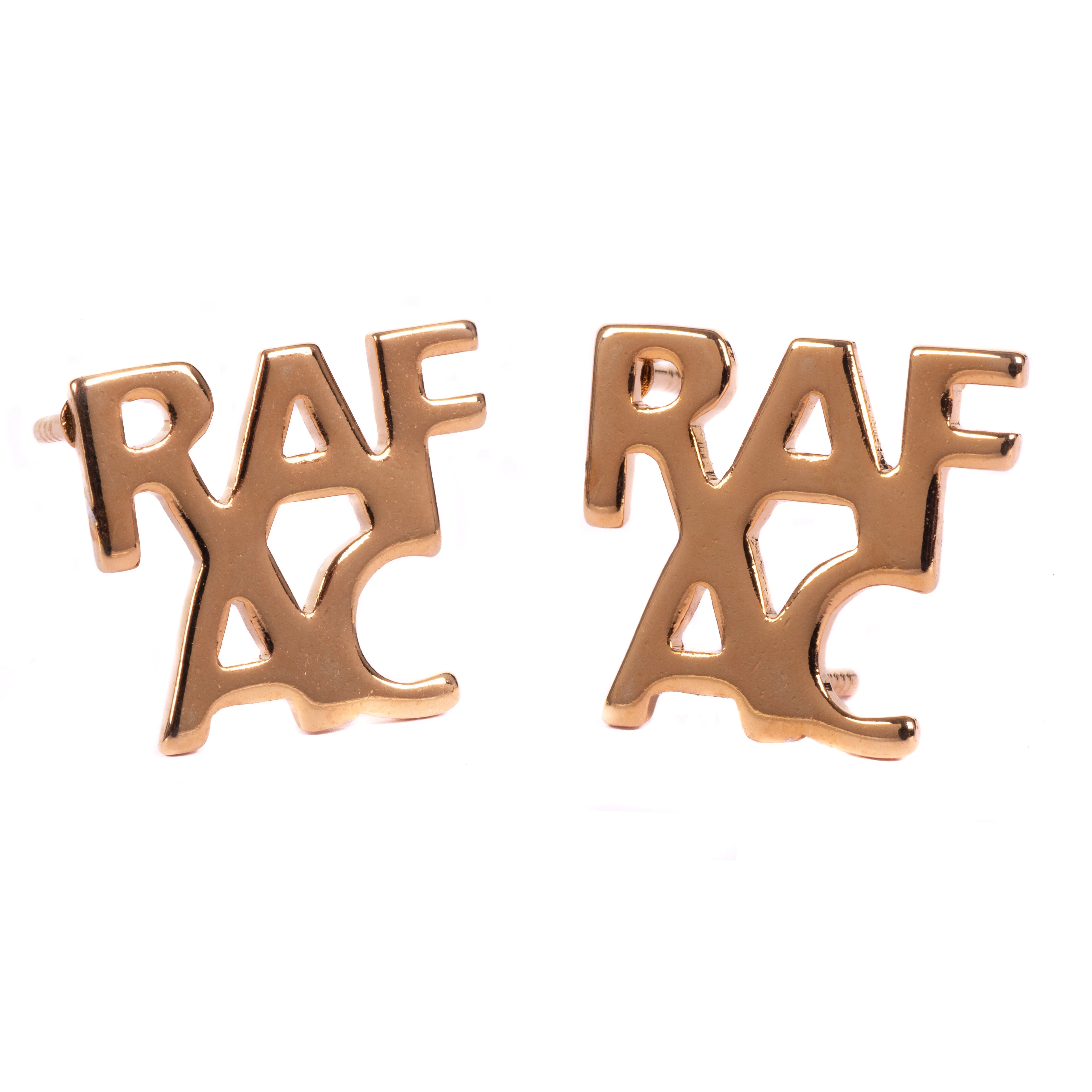 Letter RAFAC Pin Badges - Gold Plated - Spike & Clutch Fitting