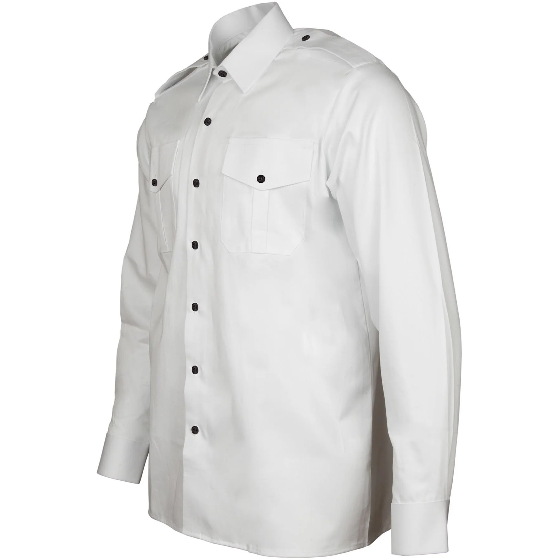 Male Officers' White Shirt - Black Buttons - Image 2