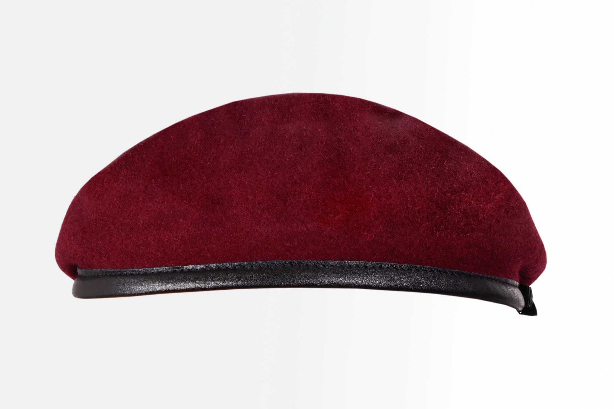 Beret Maroon - Blue Silk Lined - Small Crown - Image 3