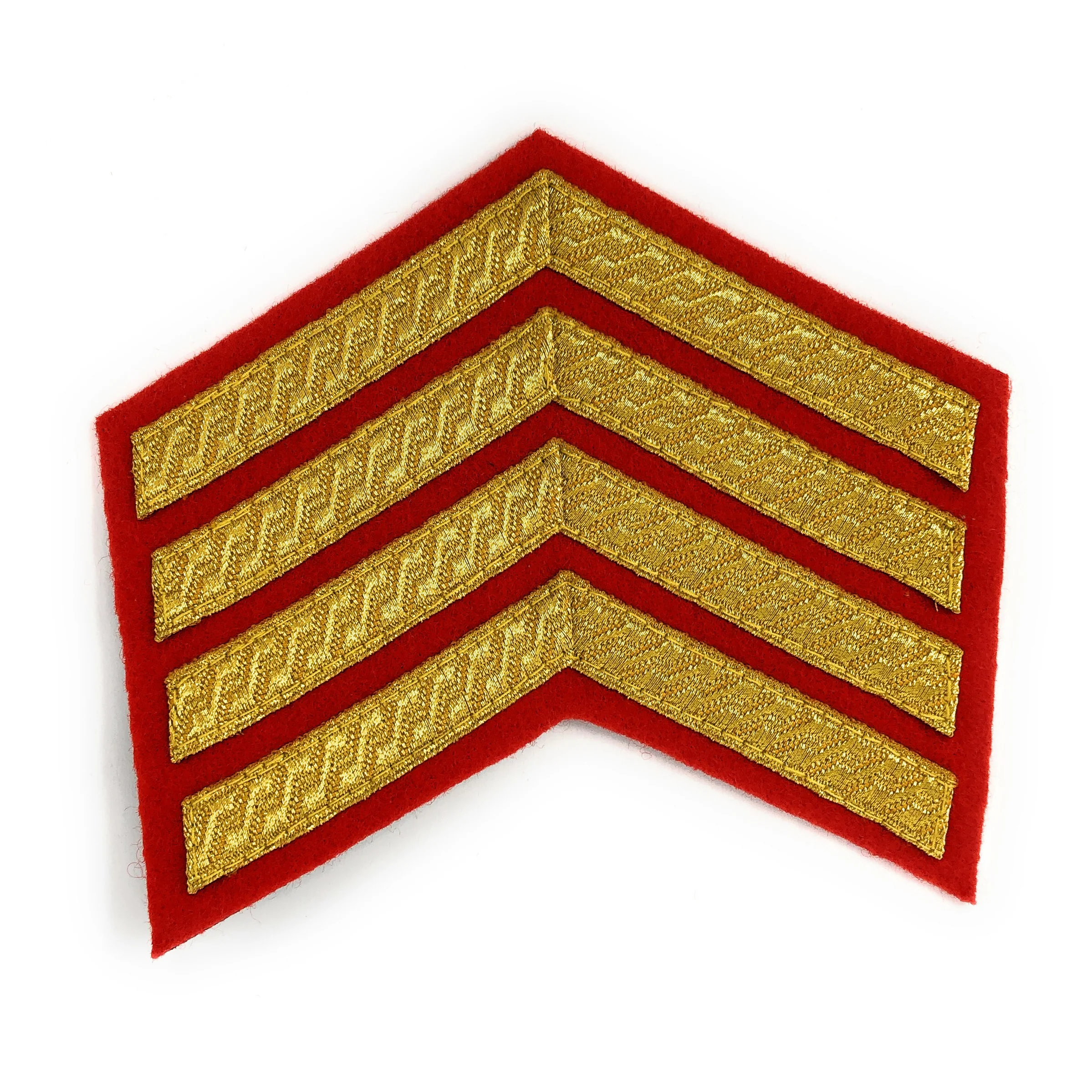 Mess Dress - Chevrons - Gold on Scarlet - 4 Bar