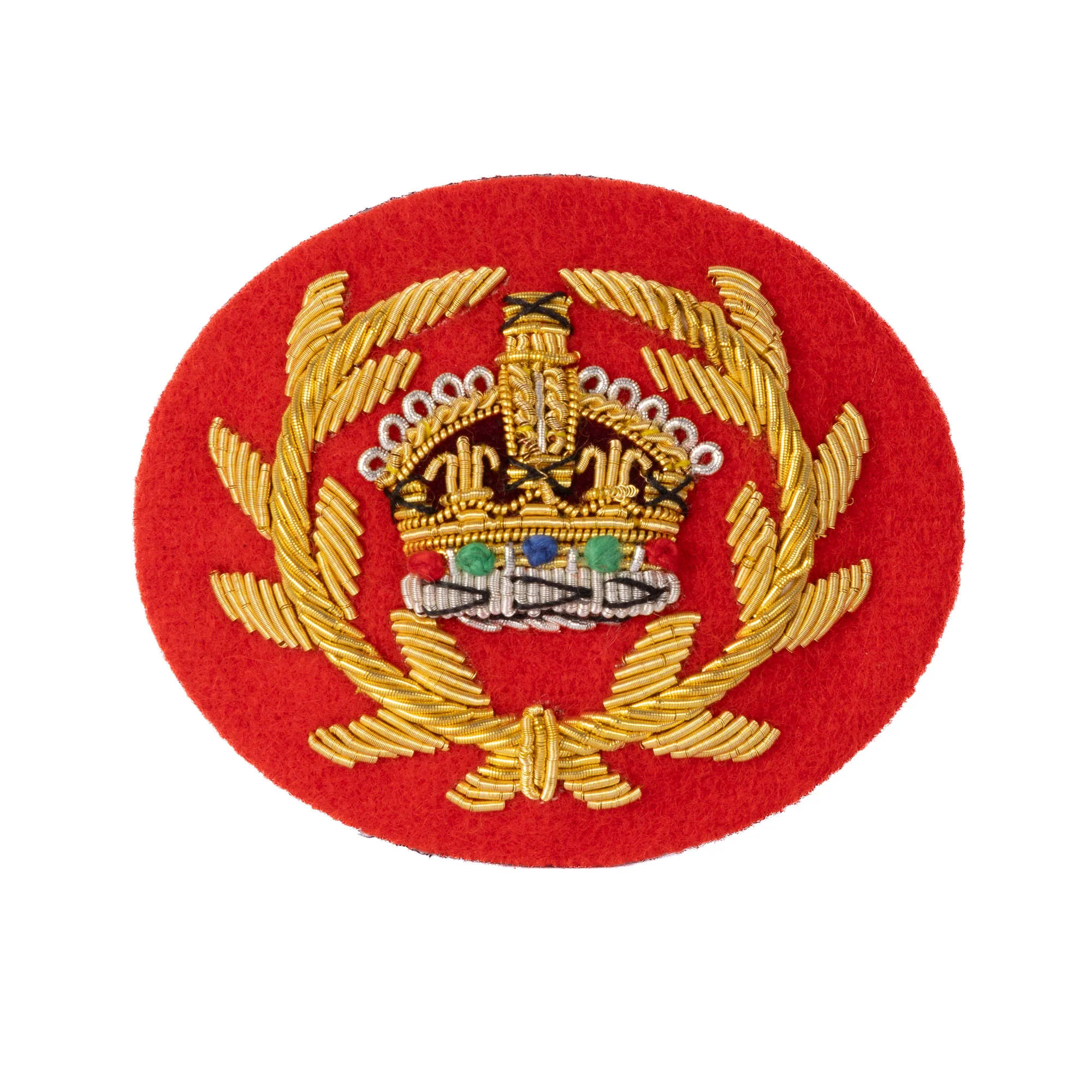 Mess Dress Crown - RQMS - Gold on Scarlet - Tudor Crown