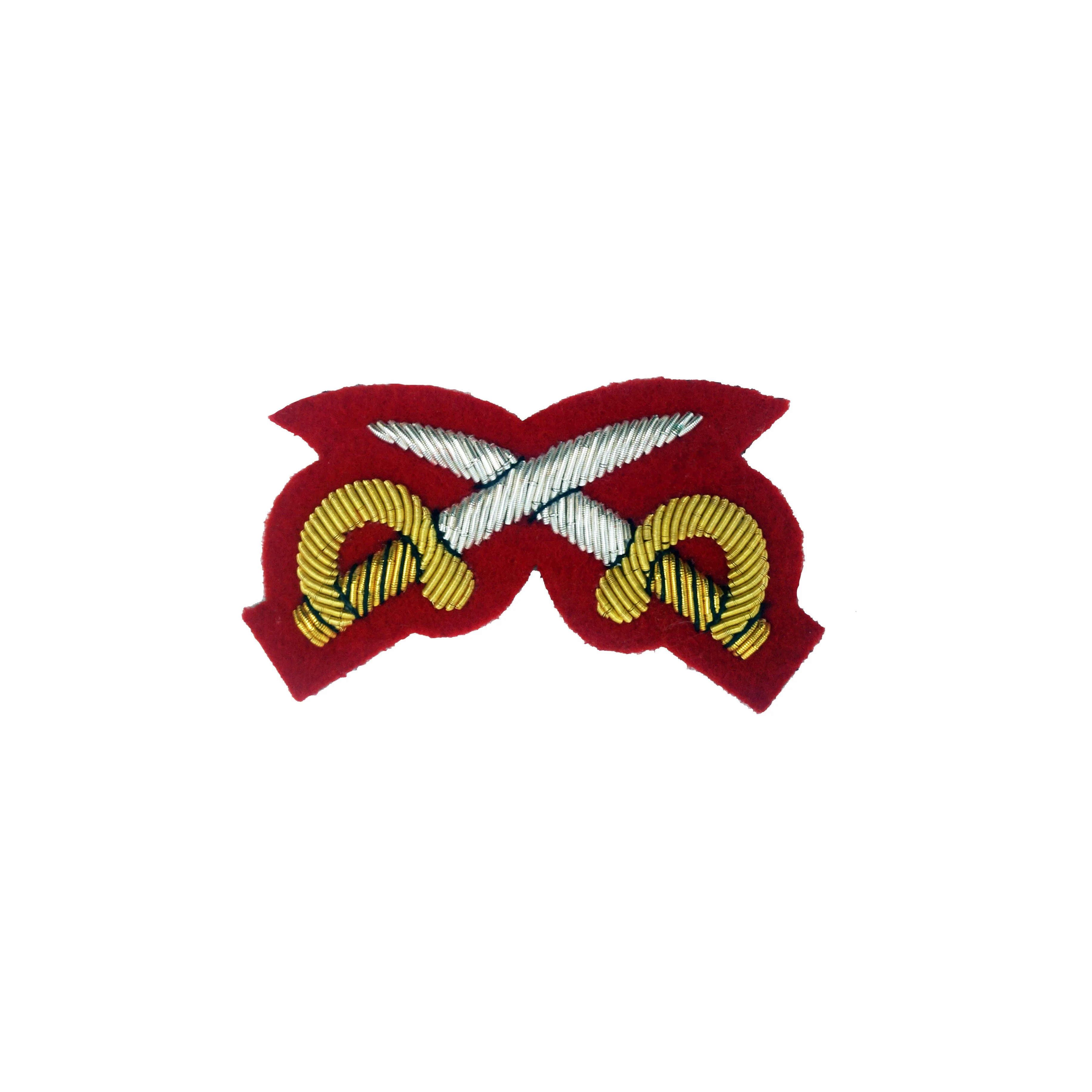 Mess Dress - Qualification Badge - PTI (X Swords) - Gold on Scarlet