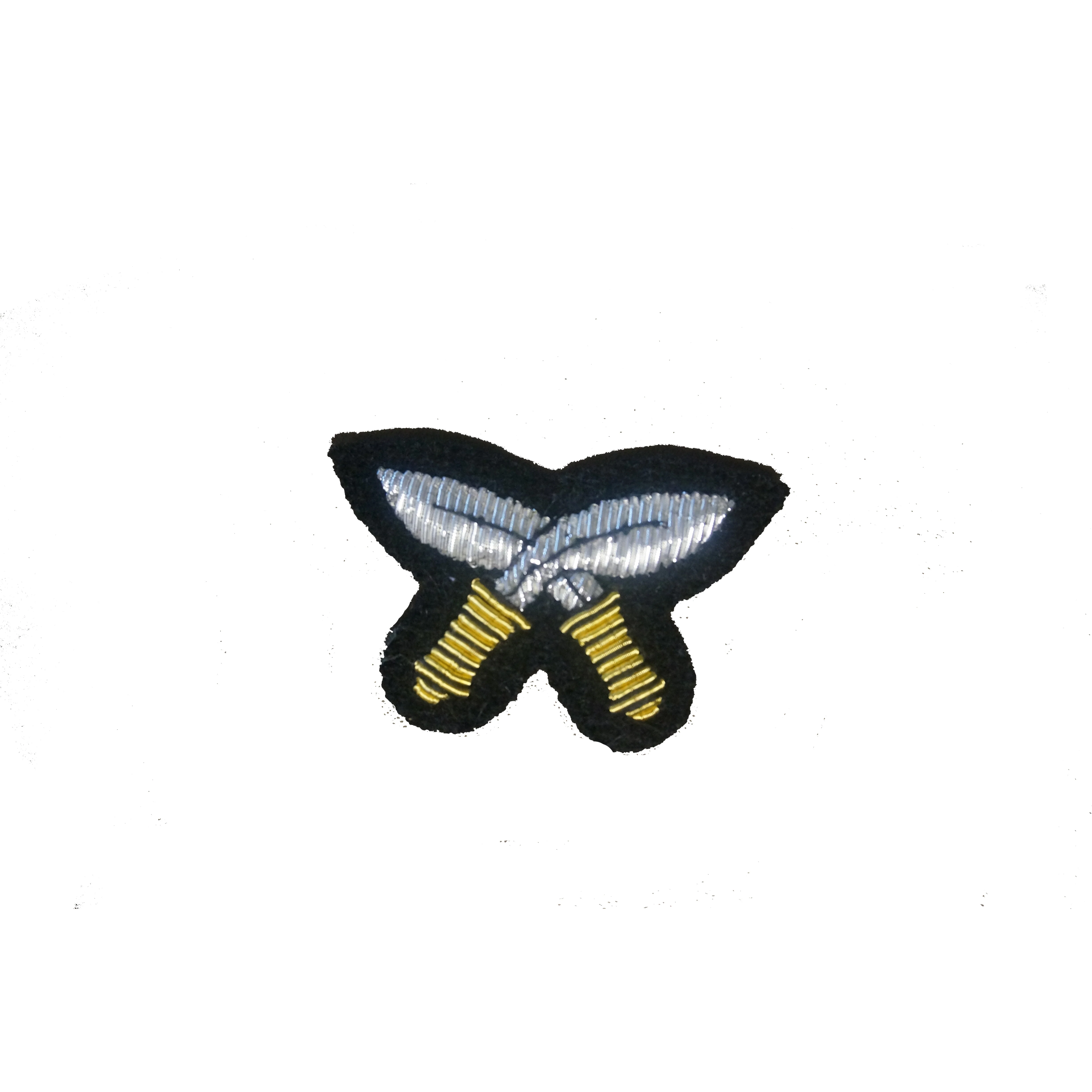 Mess Dress - Qualification Badge - QOGLR Cross Kukris - Gold on Navy