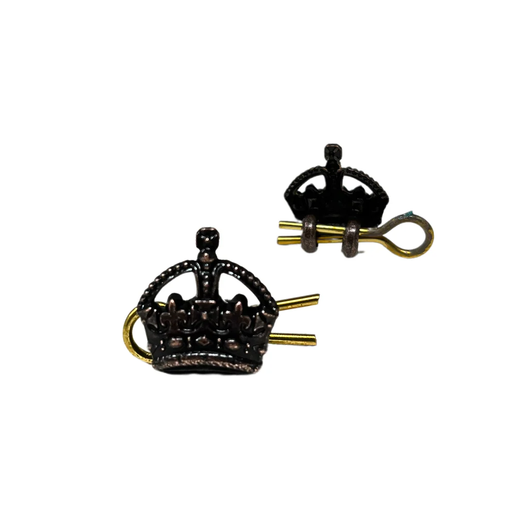 Metal Crown - 1/2" - Bronze (Royal Lancers Gum) - Shank Fitting - Pair - Tudor Crown