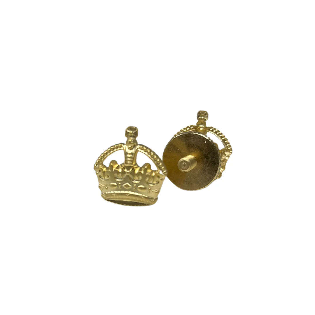 Metal Rank Crown - 1/2" - Brass - Satin - Screw Fitting - Tudor Crown