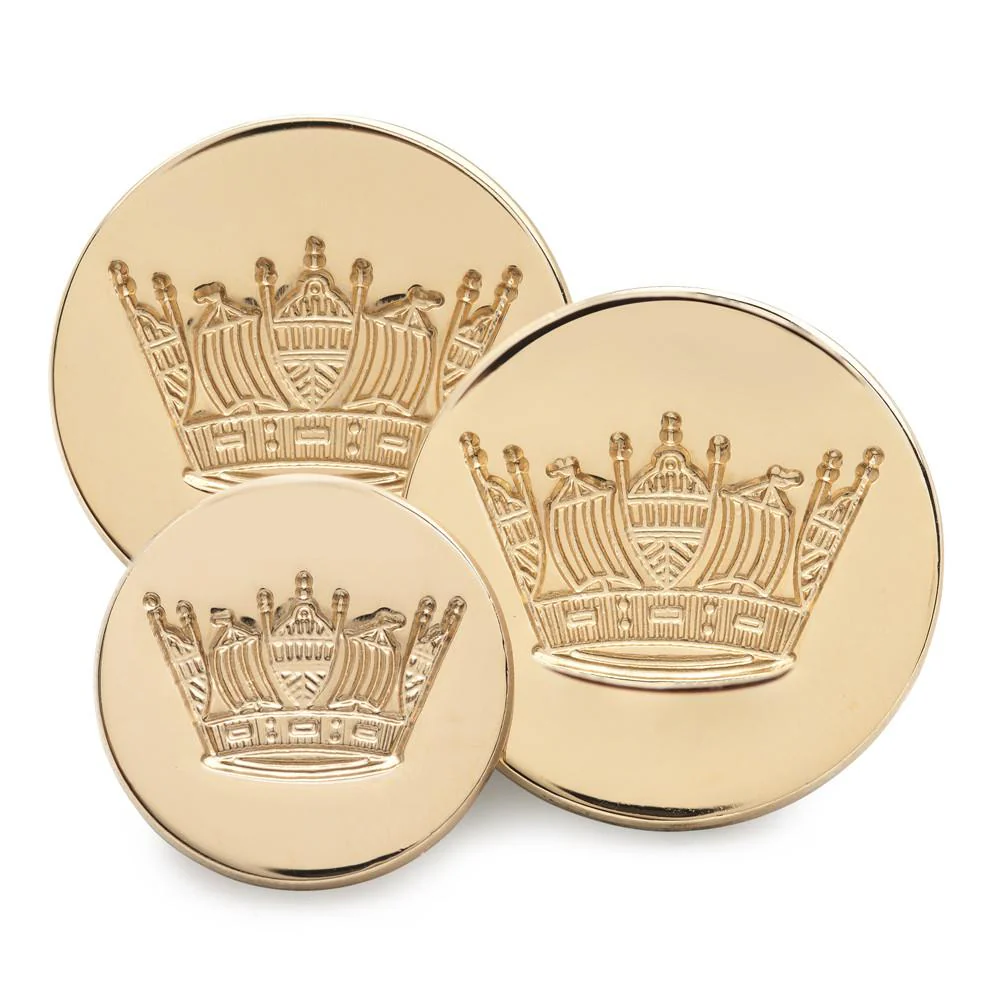 Naval Coronet Blazer Button - 15mm- Gilt Die Struck