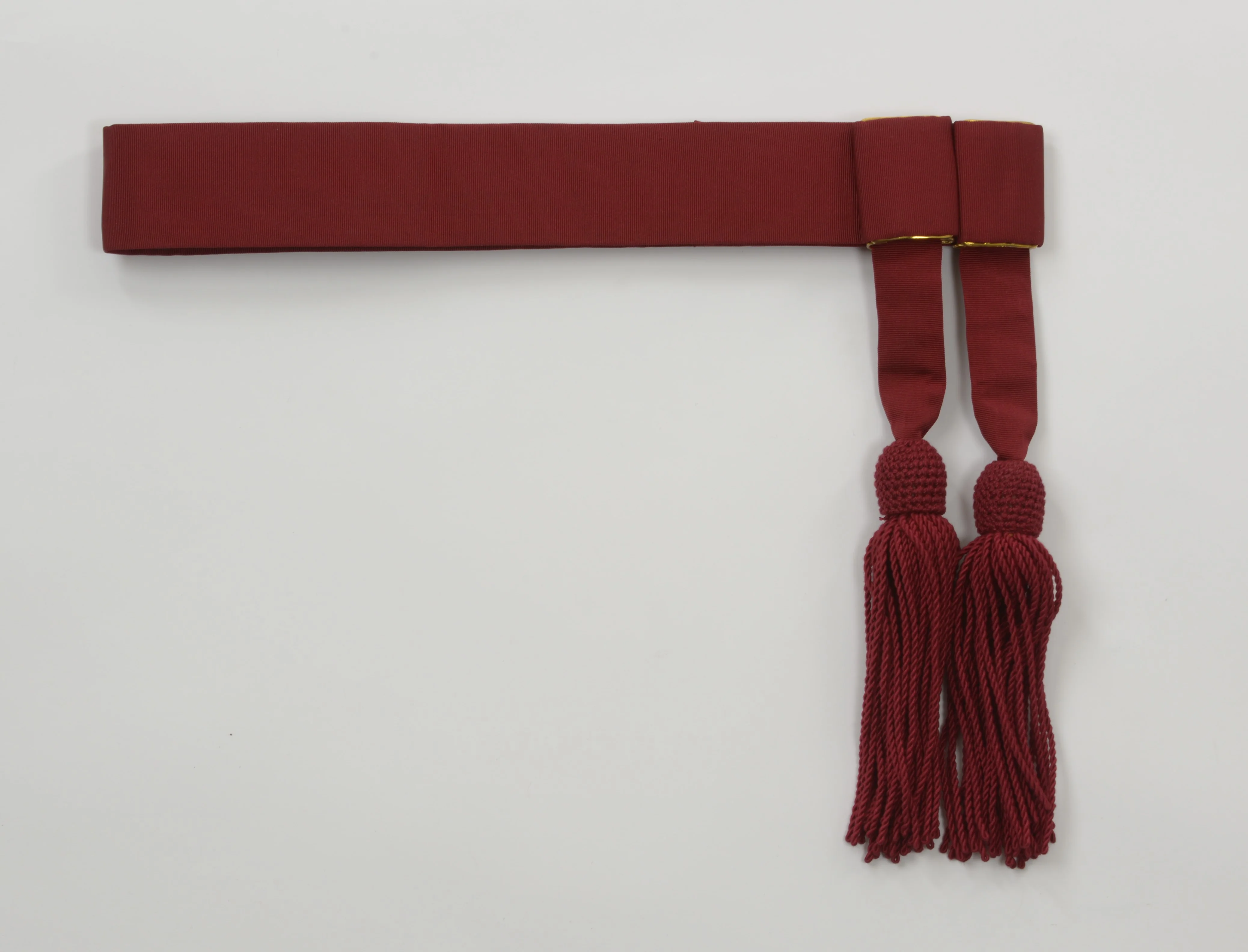 Officers' Crimson Silk Waist Sash - One Size Velcro Adjustment fits up to 45" Waist - Image 2