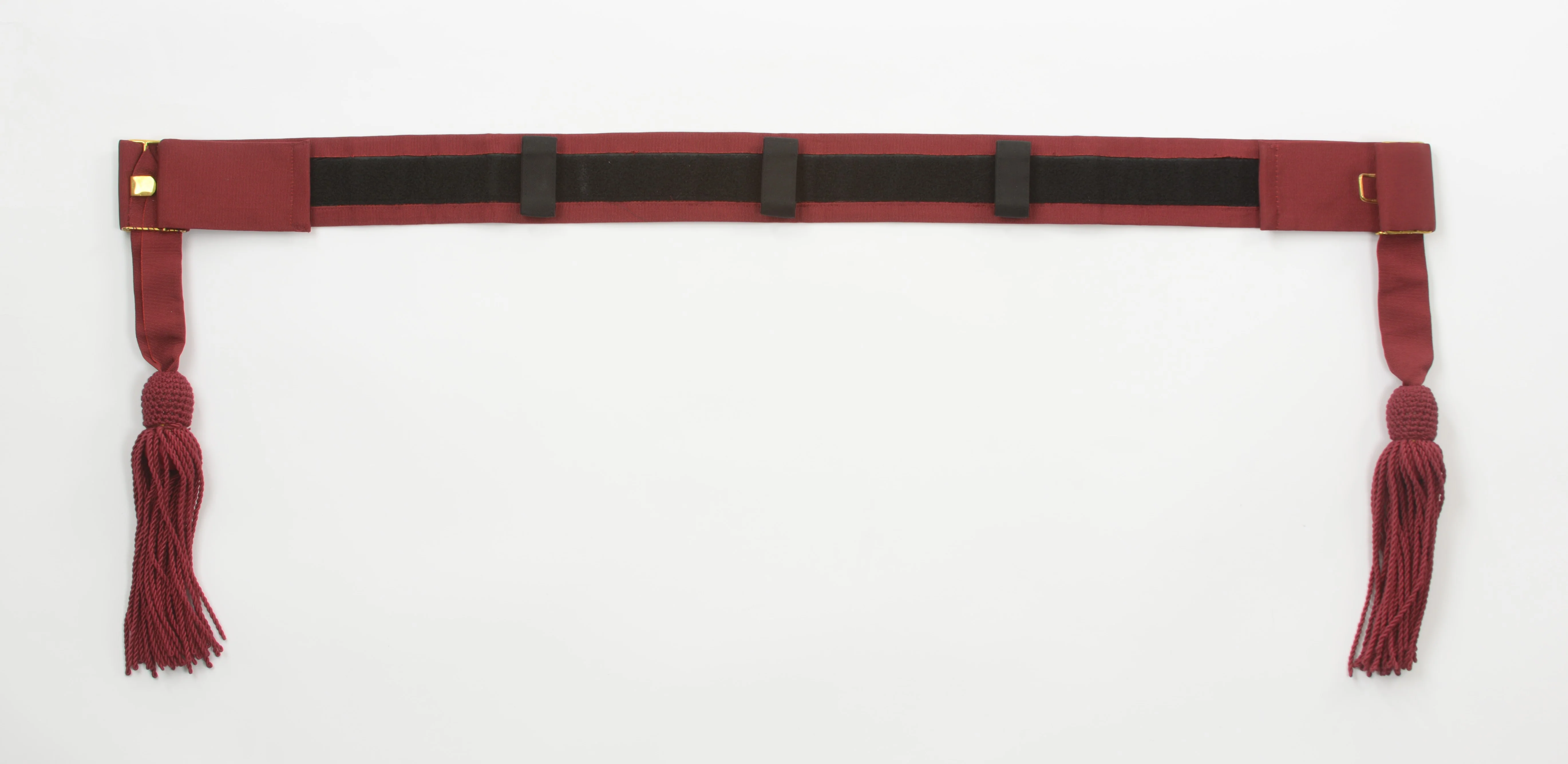 Officers' Crimson Silk Waist Sash - One Size Velcro Adjustment fits up to 45" Waist - Image 3