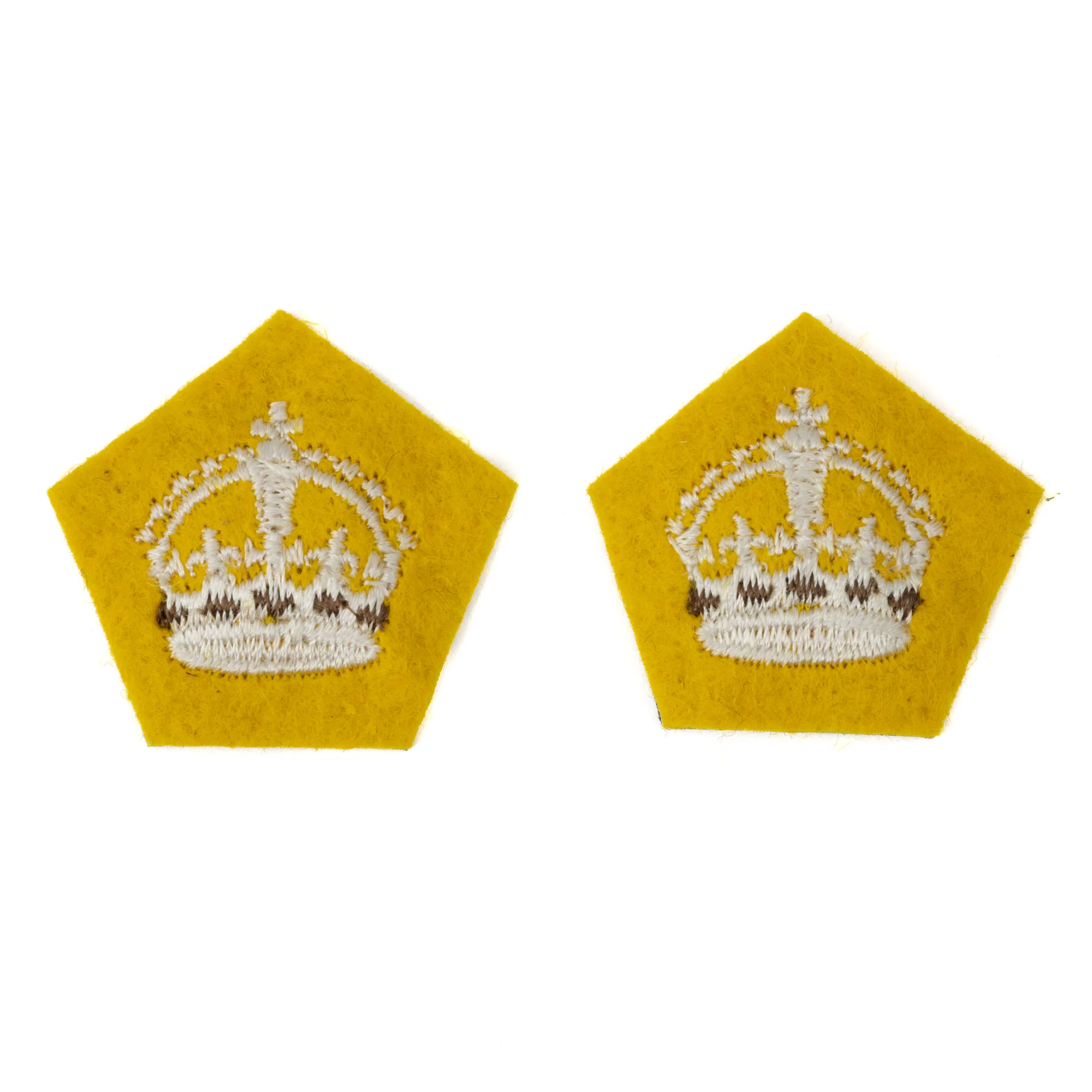 Officers Rank Crown - Light Dragoons - 104 Cavalry Yellow Cloth Embroidered – Pairs