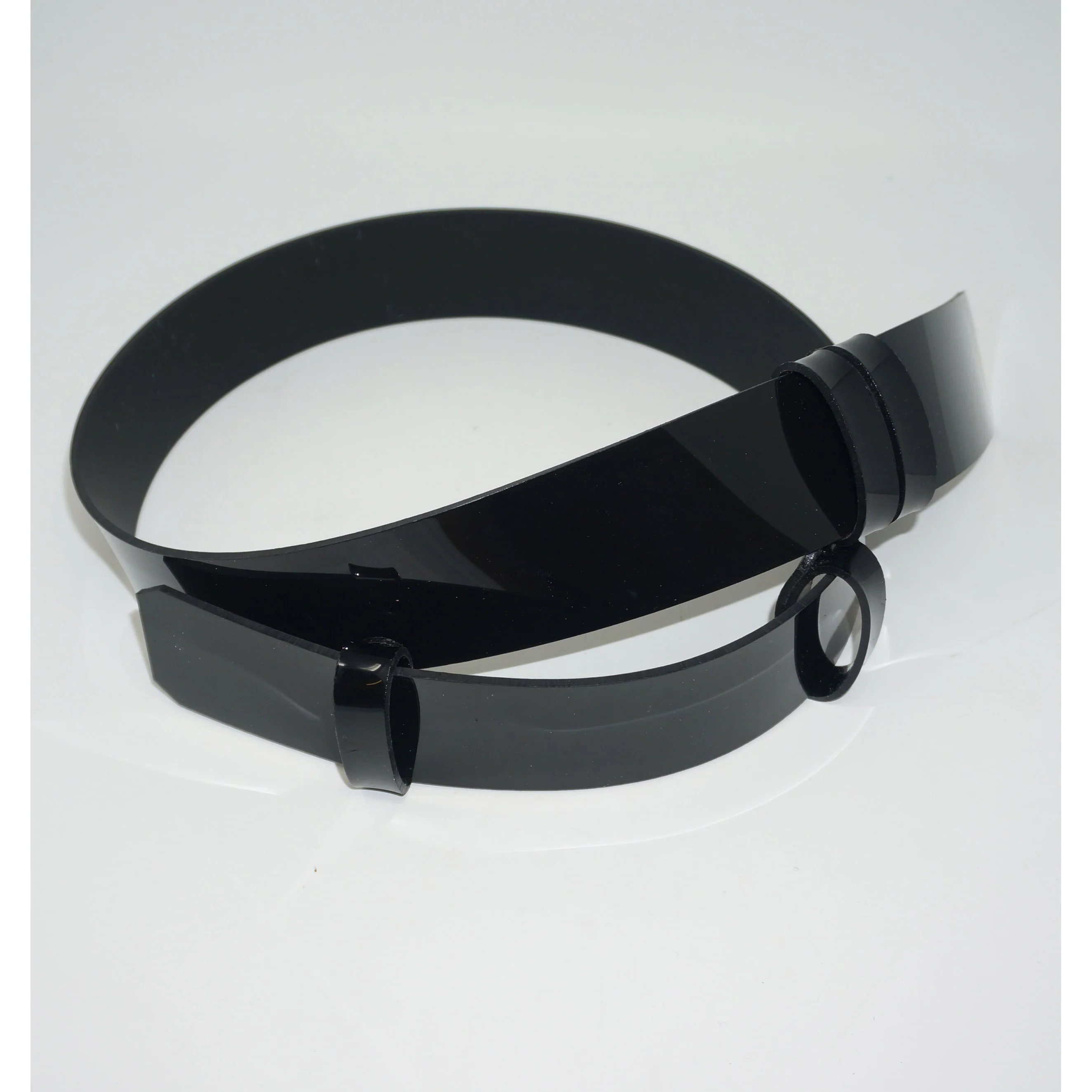 Parade Belt - Black PVC - 55mm + 4 loops - 127cm long.