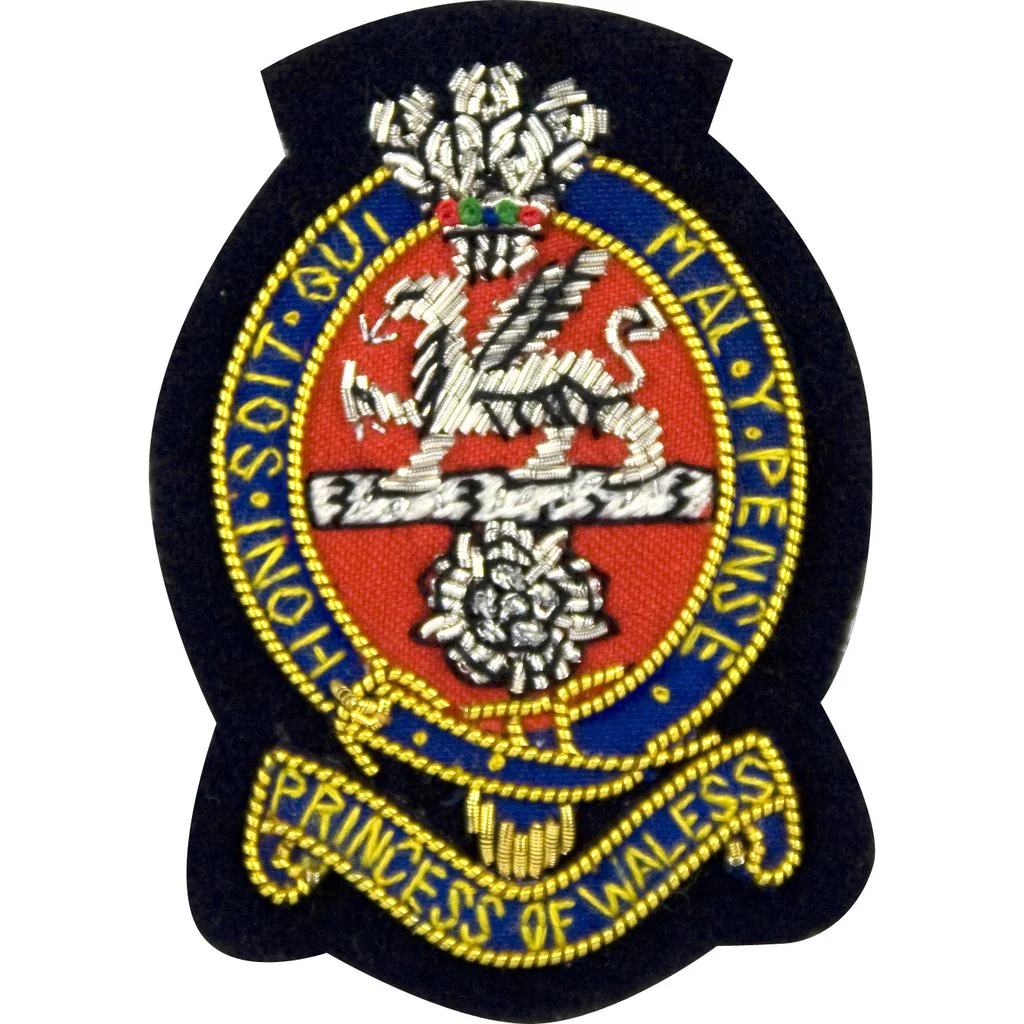 PWRR - Officers' Side Hat Badge - Navy Ground