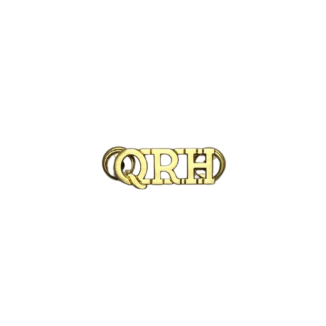QRH - Officer's Shoulder Titles - Gilt - Nut & Screw x 2 sets - Pair