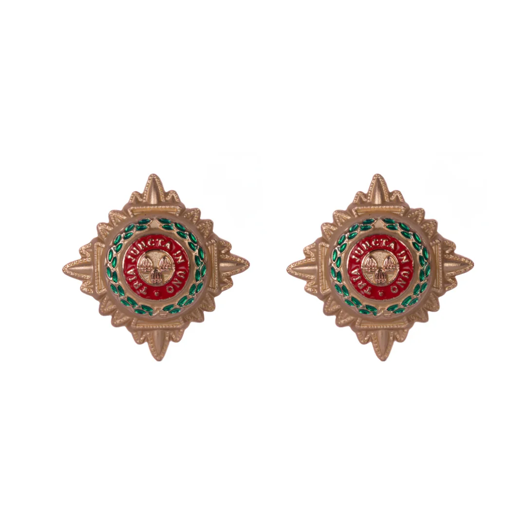 Rank Stars- 1/2" - Brass - Satin - Enamel - Shank & Pin Fitting - Pair