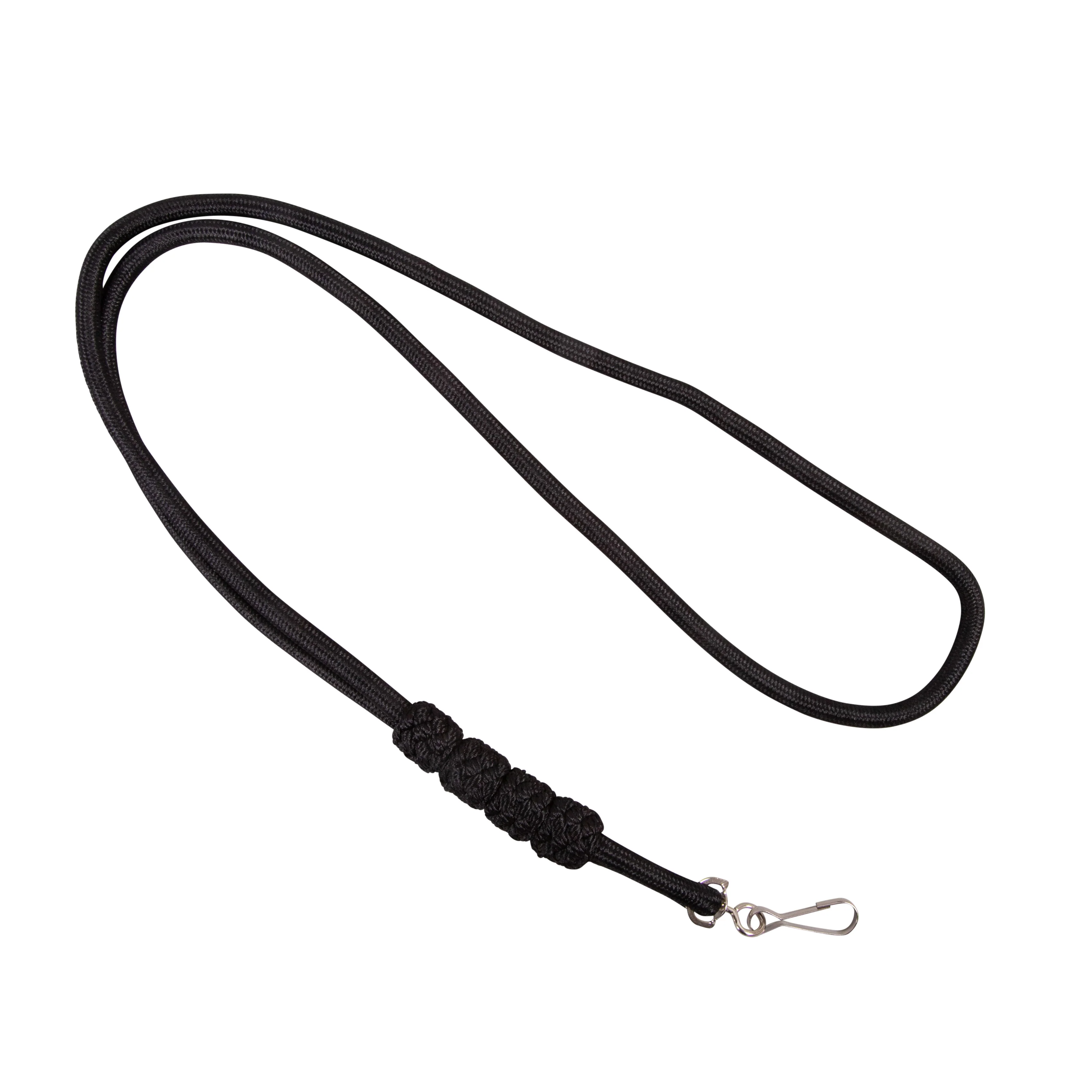 RGR - 4 Knot Black Lanyard - 57cm - Black - Nickel Clip