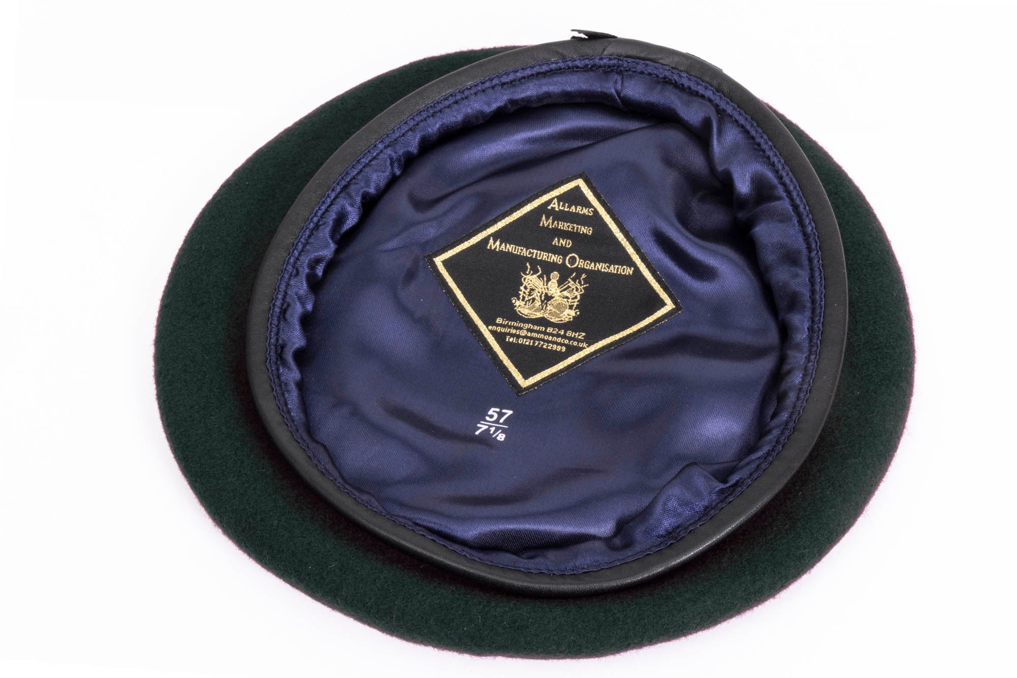 Beret Rifle Green - Blue Silk Lined - Small crown - Image 4
