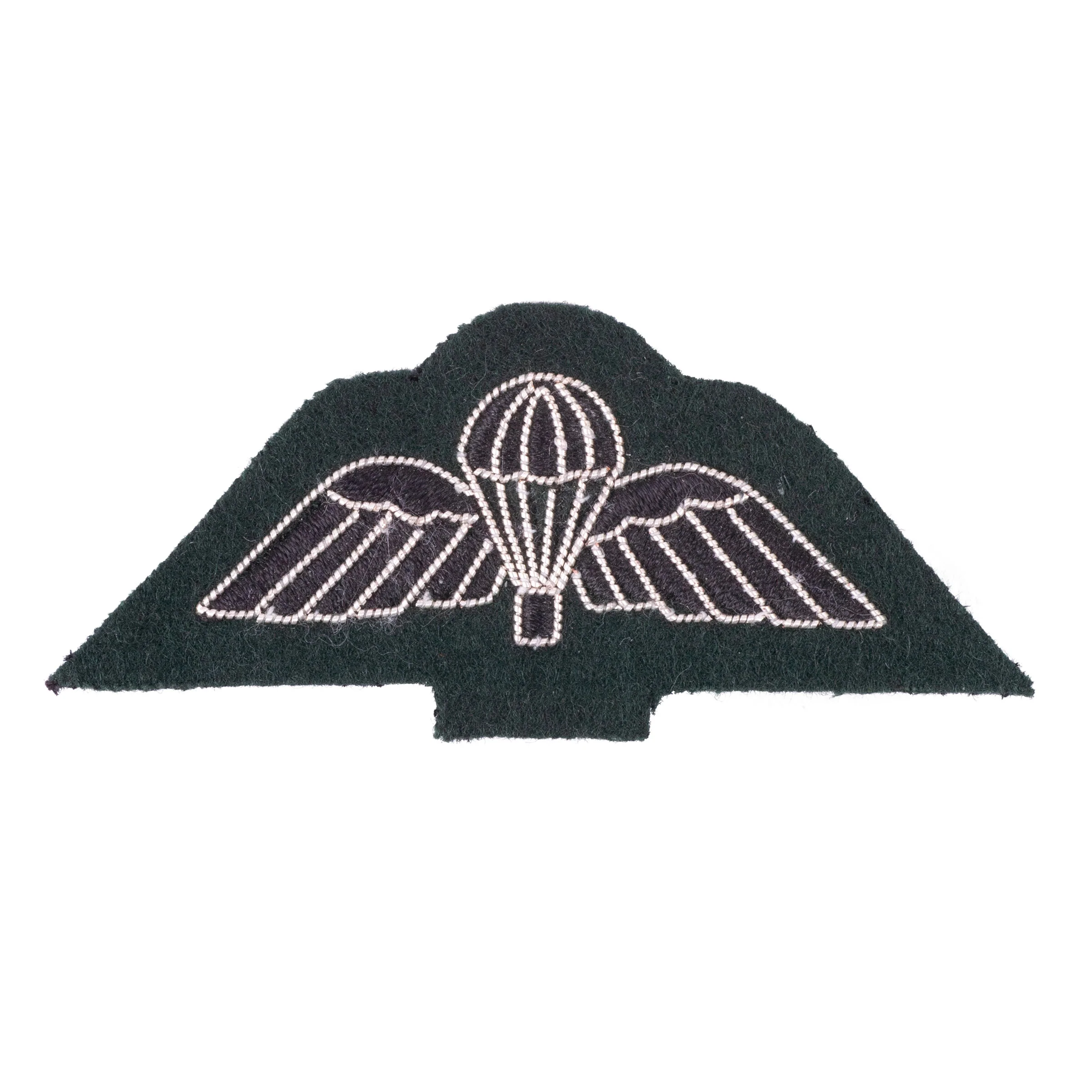 Rifles Mess Dress - Qualification Badge - Para Wing - Silver on Rifle Green