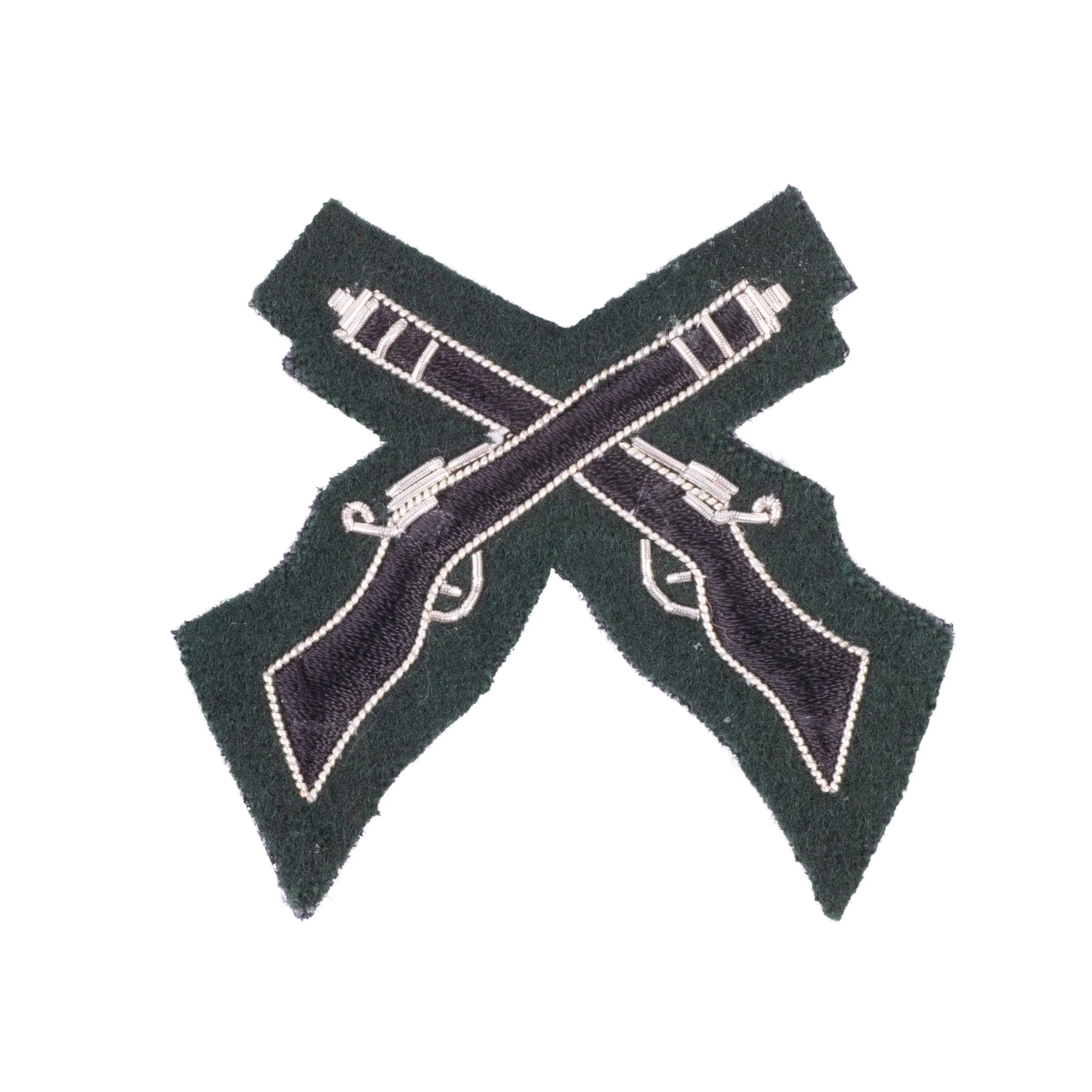 Rifles Mess Dress - Qualification Badge - Skill-At-Arms (X Rifles) - Black on Rifle Green