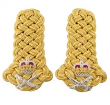 Shoulder Cords Male - 3 Ply - Gold Gilt Wire - Dark Blue Backing - No1 Dress - Image 11