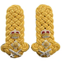 Shoulder Cords Male - 3 Ply - Gold Gilt Wire - Dark Blue Backing - No1 Dress - Image 12