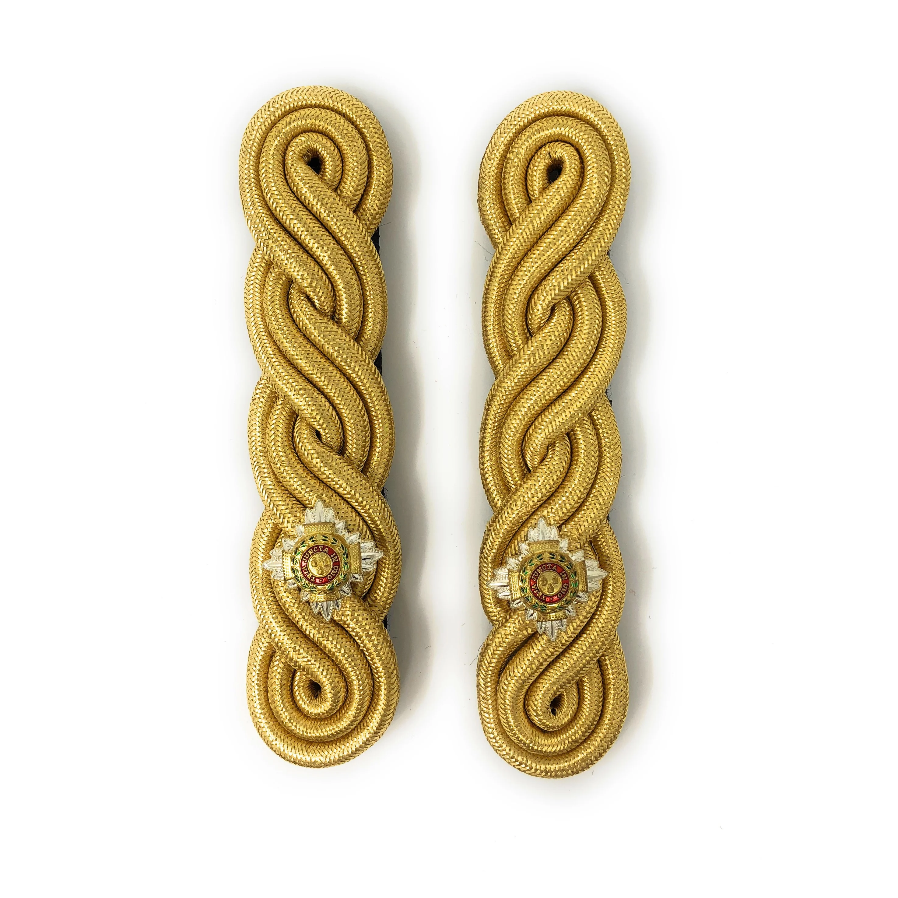 Shoulder Cords Male - 3 Ply - Gold Gilt Wire - Dark Blue Backing - No1 Dress - Image 3