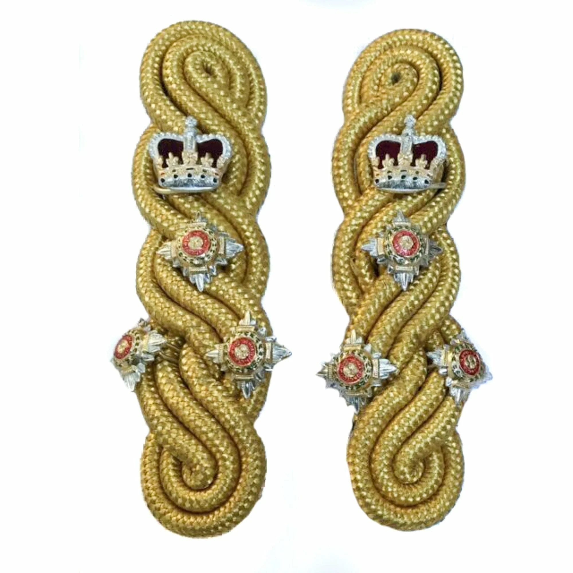 Shoulder Cords Male - 3 Ply - Gold Gilt Wire - Dark Blue Backing - No1 Dress - Image 9