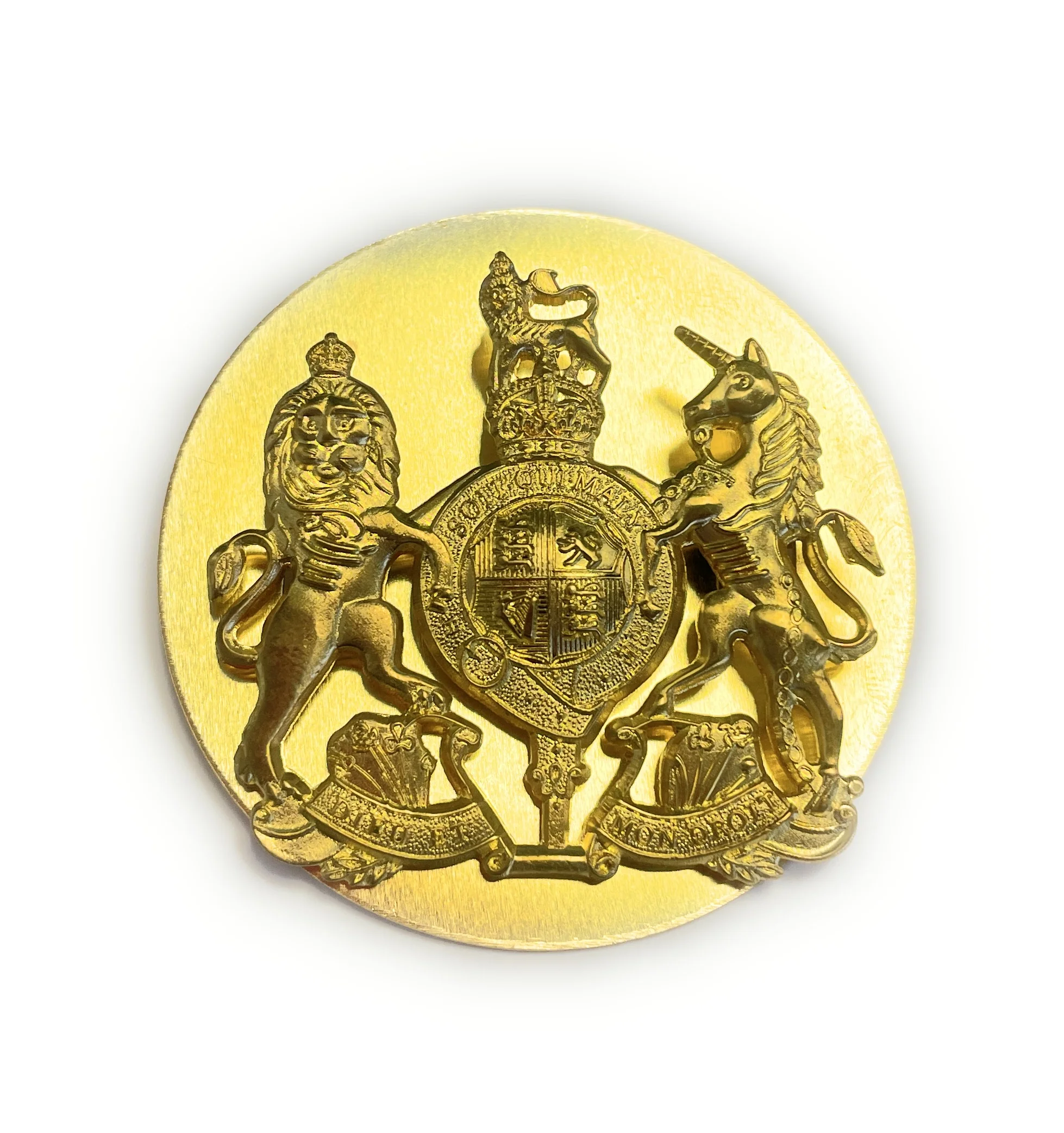 WO1 - Brass Rank Badge - Back Plate & Shanks - Tudor Crown