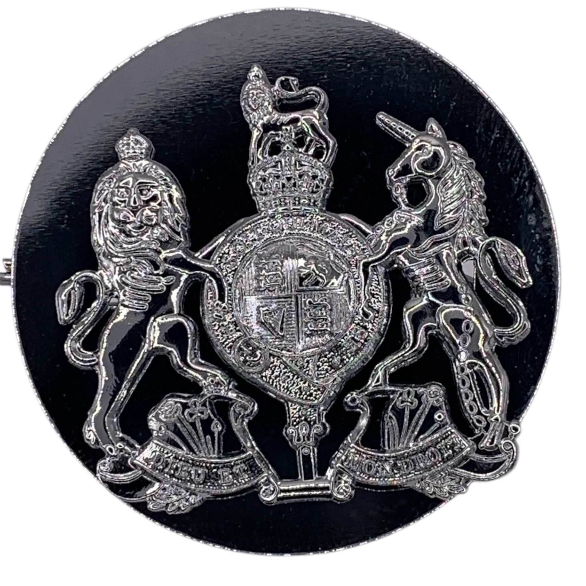 WO1 - Chrome Rank Badge - Back Plate & Shanks - Tudor Crown